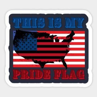 4th July American Pride Flag Stars Independence Day Sticker